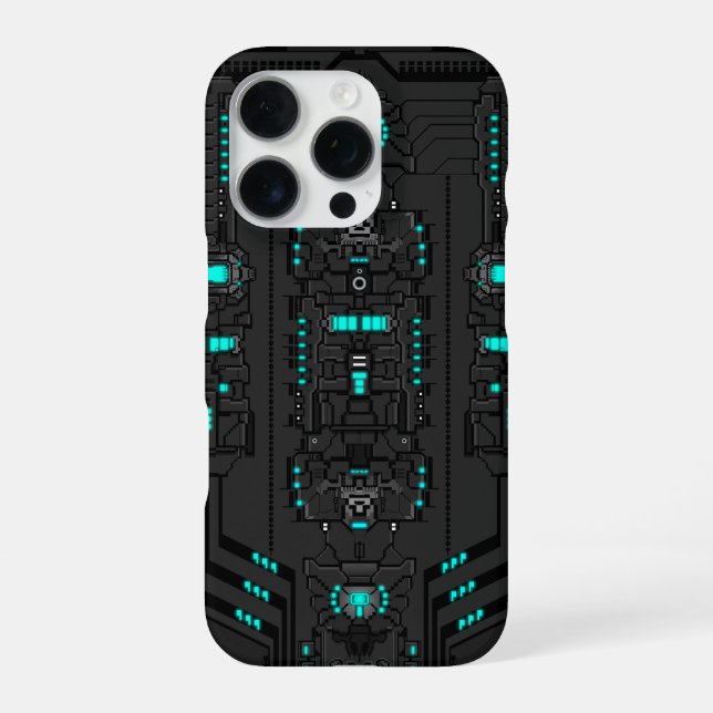 Retro-Futuristic PixelArt TechGear iPhone Case (Back)
