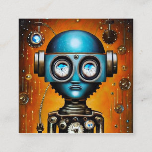 Retro Futuristic Robot Enclosure Card