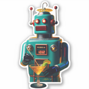 Retro Futuristic Robot ROBIA 12J2 Mixologist