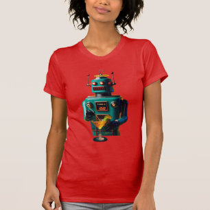 Retro Futuristic Robot ROBIA 12J2 Mixologist T-Shirt