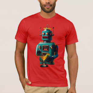 Retro Futuristic Robot ROBIA 12J2 Mixologist T-Shirt