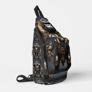 Retro Futuristic Steampunk Gorilla, Sling Bag