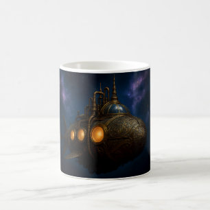 Retro futuristic submarine coffee mug