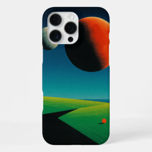 retro futuristic surreal planet iPhone 16 pro max case