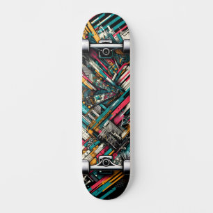 Retro-Futuristic Tech Street Art Skateboard 10