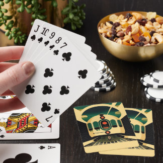 Retro Futuristic Train Playing Card
