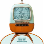 Retro-Futuristic TV Photo Frame Sculpture Standing Photo Sculpture<br><div class="desc">Beam your own photo right into the TV set, and change the caption to create a memorable gift for a wedding anniversary or any other special occasion. Simply click the "Personalise This Template" to upload your photo, and it will be printed in the TV screen complete with shadows and highlights...</div>