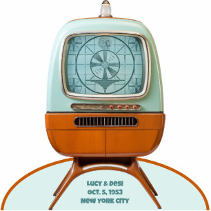 Retro-Futuristic TV Photo Frame Sculpture Standing Photo Sculpture