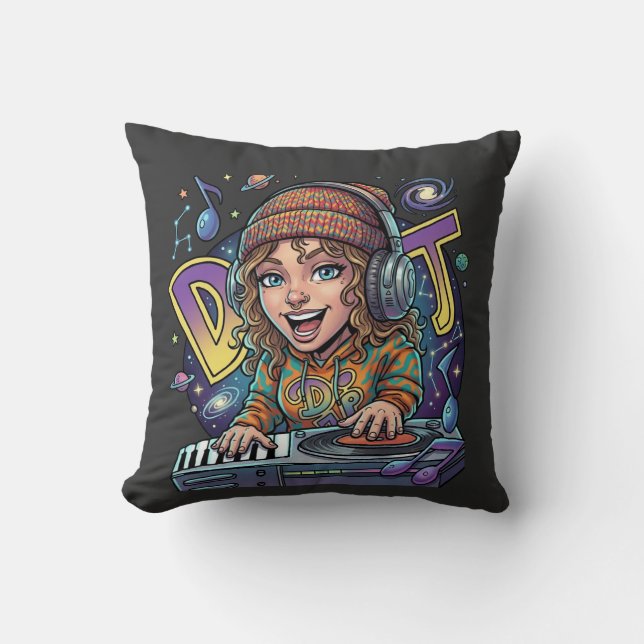 Retro Galaxy DJ Cushion (Front)
