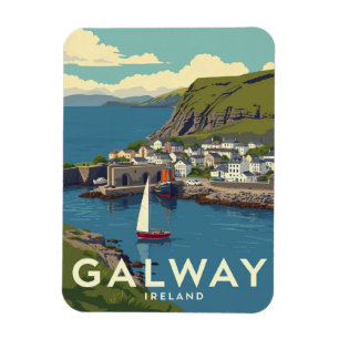 Retro Galway Ireland Travel Souvenir Magnet