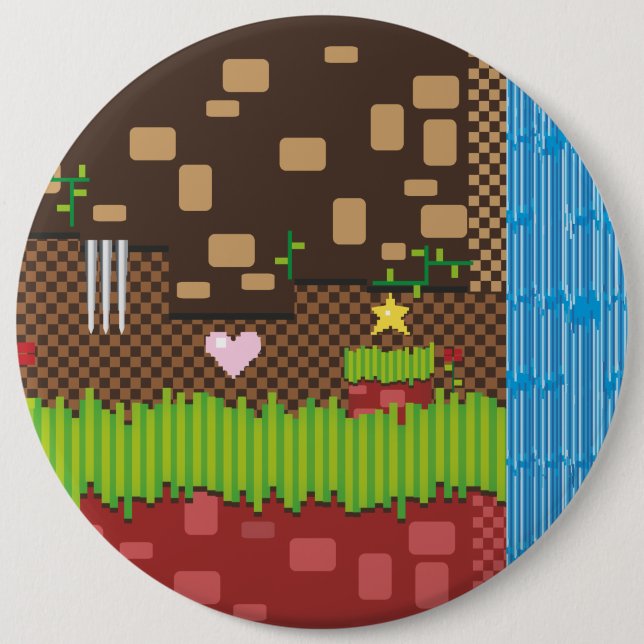 Retro Game 6 Cm Round Badge (Front)