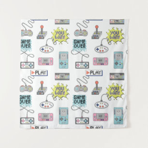 Retro Game Controllers: Colourful Seamless Pattern Tapestry