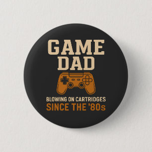 Retro Game Dad '80s Cartridge Vibes 6 Cm Round Badge