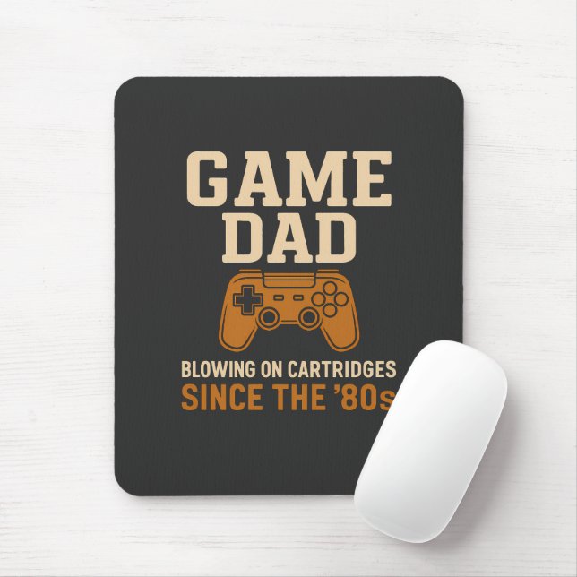 Retro Game Dad '80s Cartridge Vibes Mouse Mat (With Mouse)