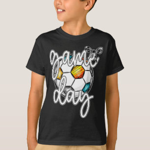 Retro Game Day Soccer Coquette Bow Women Girls Kid T-Shirt
