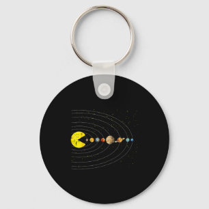 Retro Game Eating Planets Space Galaxy Gaming Boys Key Ring