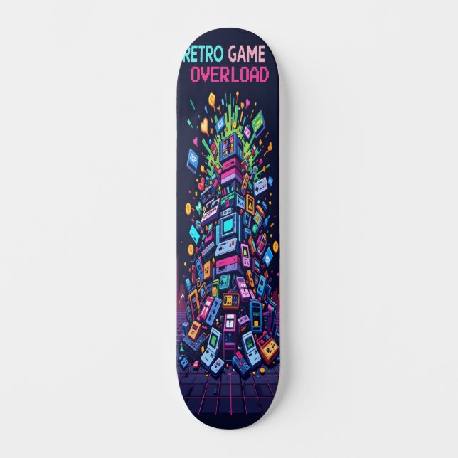 Retro Game Overload Edition 3 Skateboard (Front)