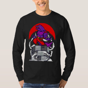 Retro Gamer 8 Bit Werewolf Howling Moon Wolf Man V T-Shirt