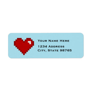 Retro Gamer 8Bit Heart Address Labels