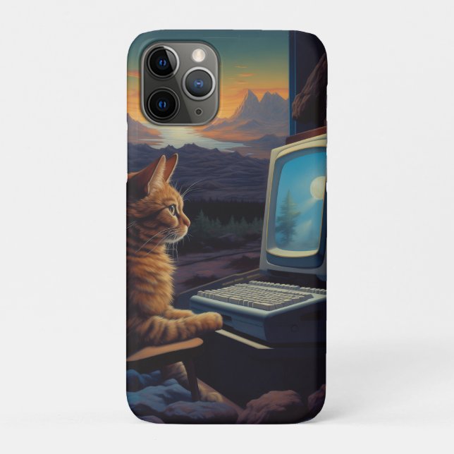 Retro Gamer Cat | 8-Bit Pixel Art Gaming Case-Mate iPhone Case (Back)