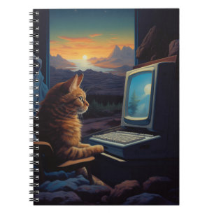 Retro Gamer Cat   8-Bit Pixel Art Gaming Notebook