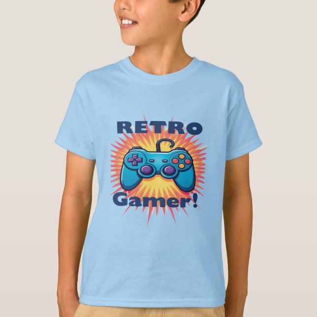 Retro Gamer Controller Design for Classic Gaming T-Shirt (Front)