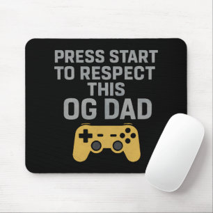 Retro Gamer Dad Respect Quote Mouse Mat