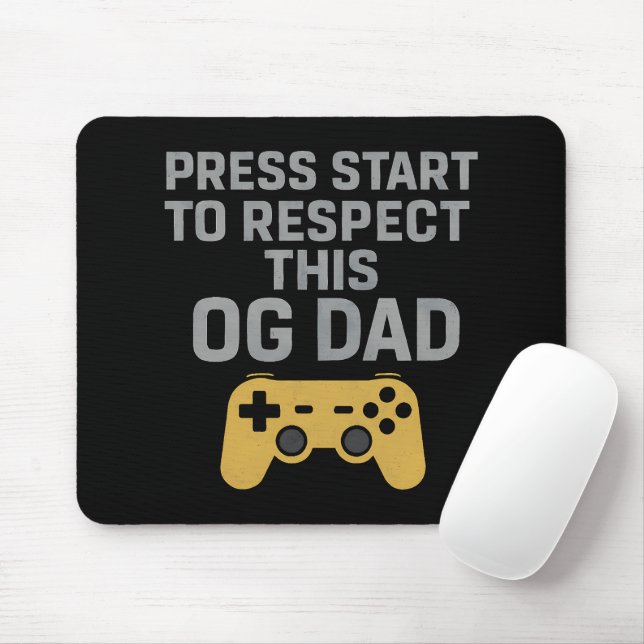 Retro Gamer Dad Respect Quote Mouse Mat (With Mouse)