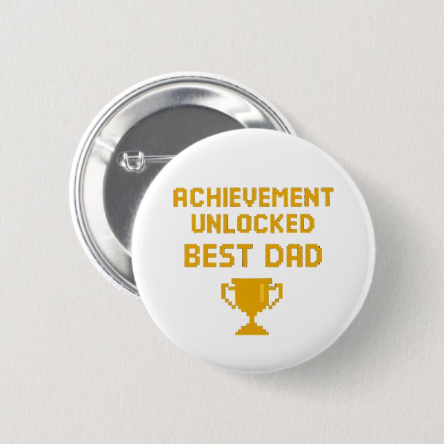Retro Gamer Father’s Day Design 6 Cm Round Badge (Front & Back)