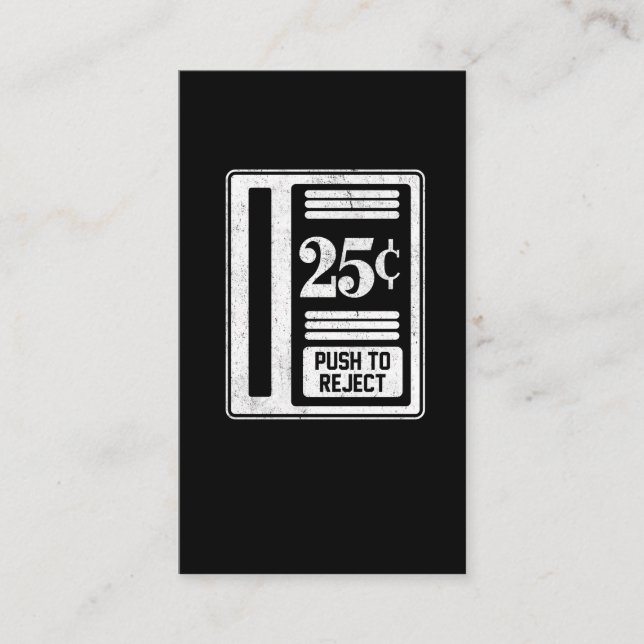 Retro Gamer Gift Classic Arcade Coin-Op 25 Cent Business Card (Front)