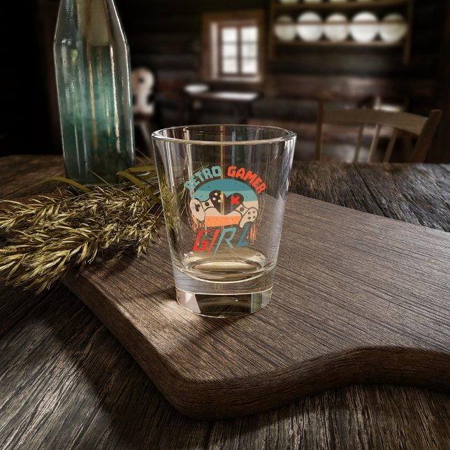Retro Gamer Girl - Retro Video Game Shot Glass (Creator Uploaded)