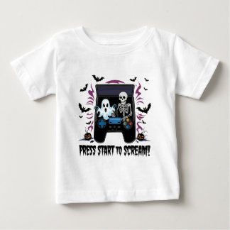 Retro Gamer Halloween - Skeleton Arcade Machine Baby T-Shirt