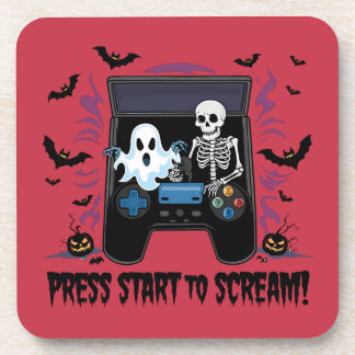 Retro Gamer Halloween - Skeleton Arcade Machine Coaster