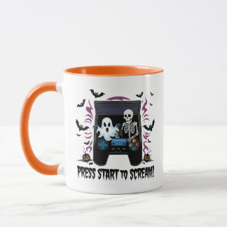 Retro Gamer Halloween - Skeleton Arcade Machine Mug