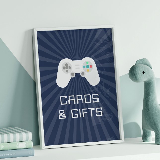 Retro Gamer Kids Birthday Party Cards & Gifts Sign (Creator Uploaded)