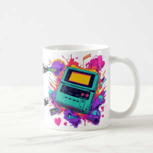 Retro Gamer Mug – 90s Neon Arcade Coffee Cup
