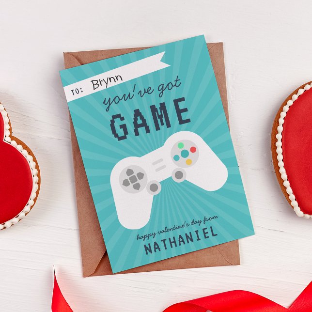 Retro Gamer Theme Classroom Valentines Day Card (Creator Uploaded)