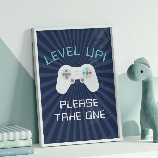 Retro Gamer Theme Kids Birthday Party Favour Sign (Creator Uploaded)
