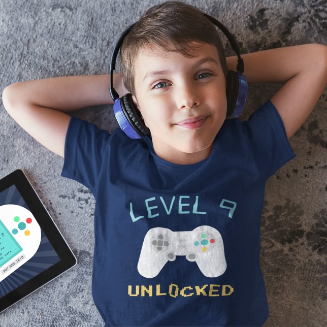 Retro Gamer Theme Kids Birthday Party T-Shirt (Creator Uploaded)
