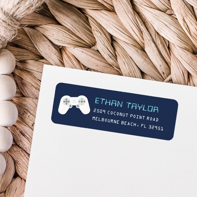 Retro Gamer Theme Kids Return Address (Creator Uploaded)