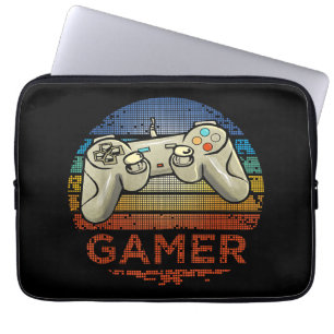 Retro Gamer Video Game Player Boys Girls Teen Kids Laptop Sleeve