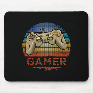 Retro Gamer Video Game Player Boys Girls Teen Kids Mouse Mat