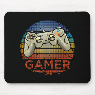 Retro Gamer Video Game Player Boys Girls Teen Kids Mouse Mat