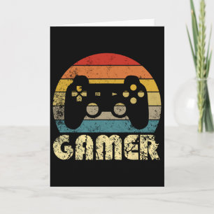 Retro Gamer Video Game Player Boys Teens Men  Card