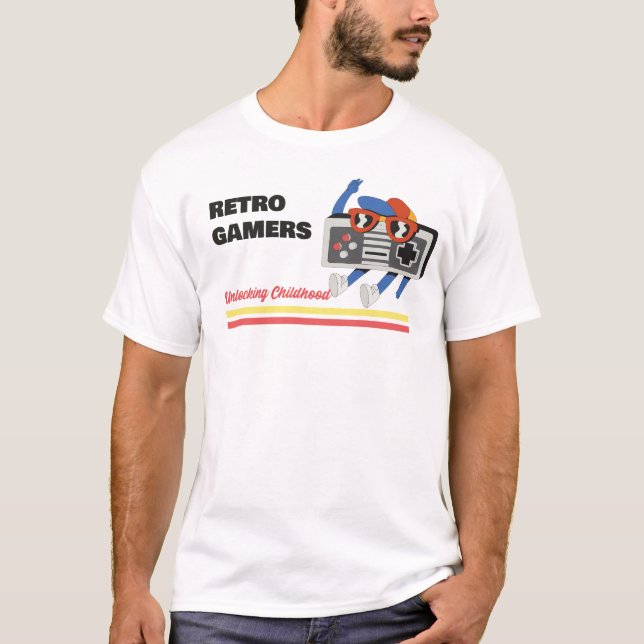 Retro Gamers: Unlocking Childhood T-Shirt (Front)