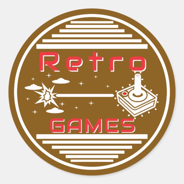 Retro Games Classic Round Sticker (Front)