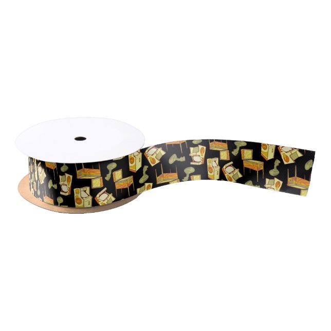 Retro Games Pattern Satin Ribbon (Spool)