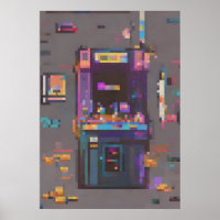 Retro Gaming Arcade Pixel Art Cartridge Console No