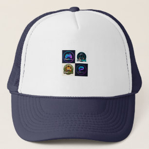 Retro Gaming Badges Trucker Hat Gamer Snapback C