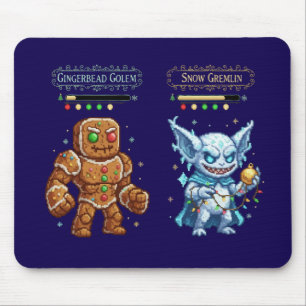 Retro Gaming Christmas   Pixel Art Gingerbread  Mouse Mat